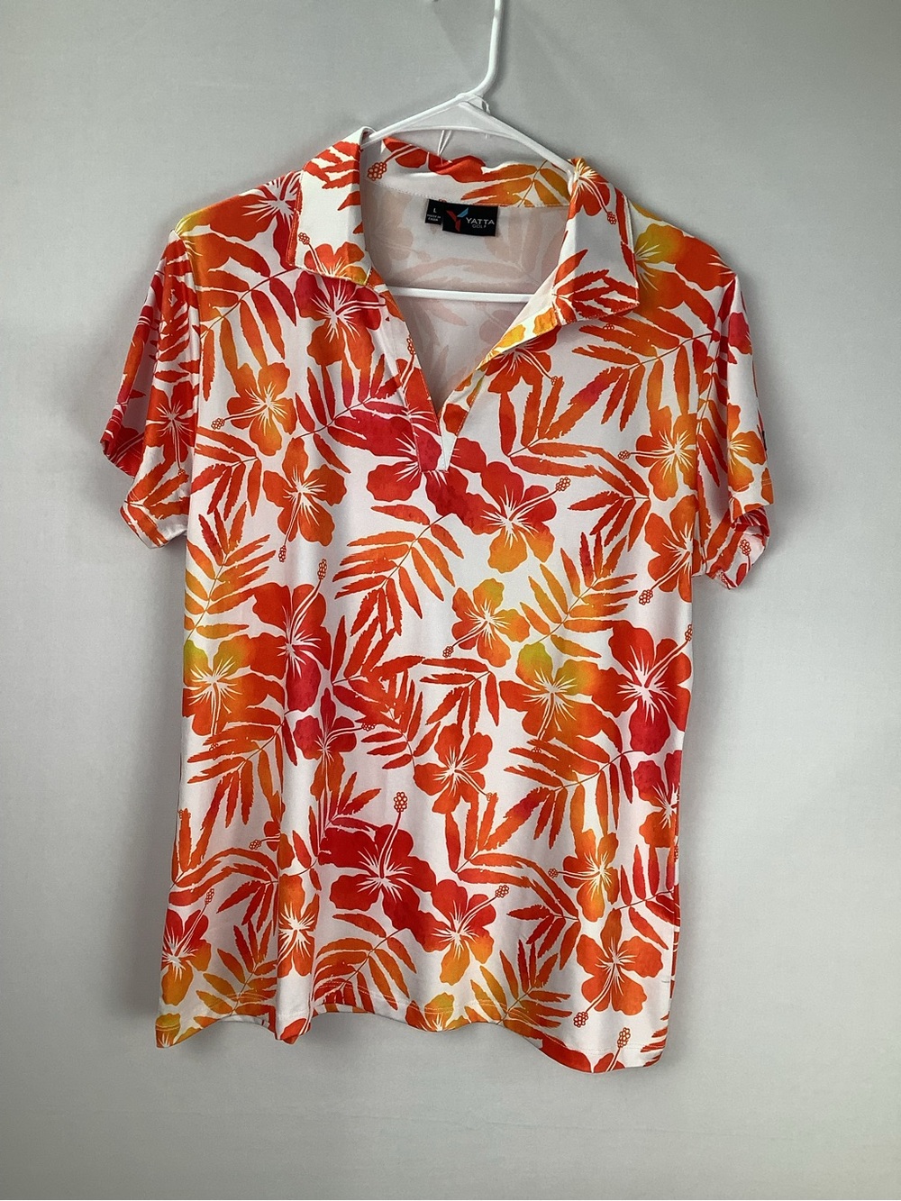 Yatta Women's Aloha Floral Golf Polo Shirt size L